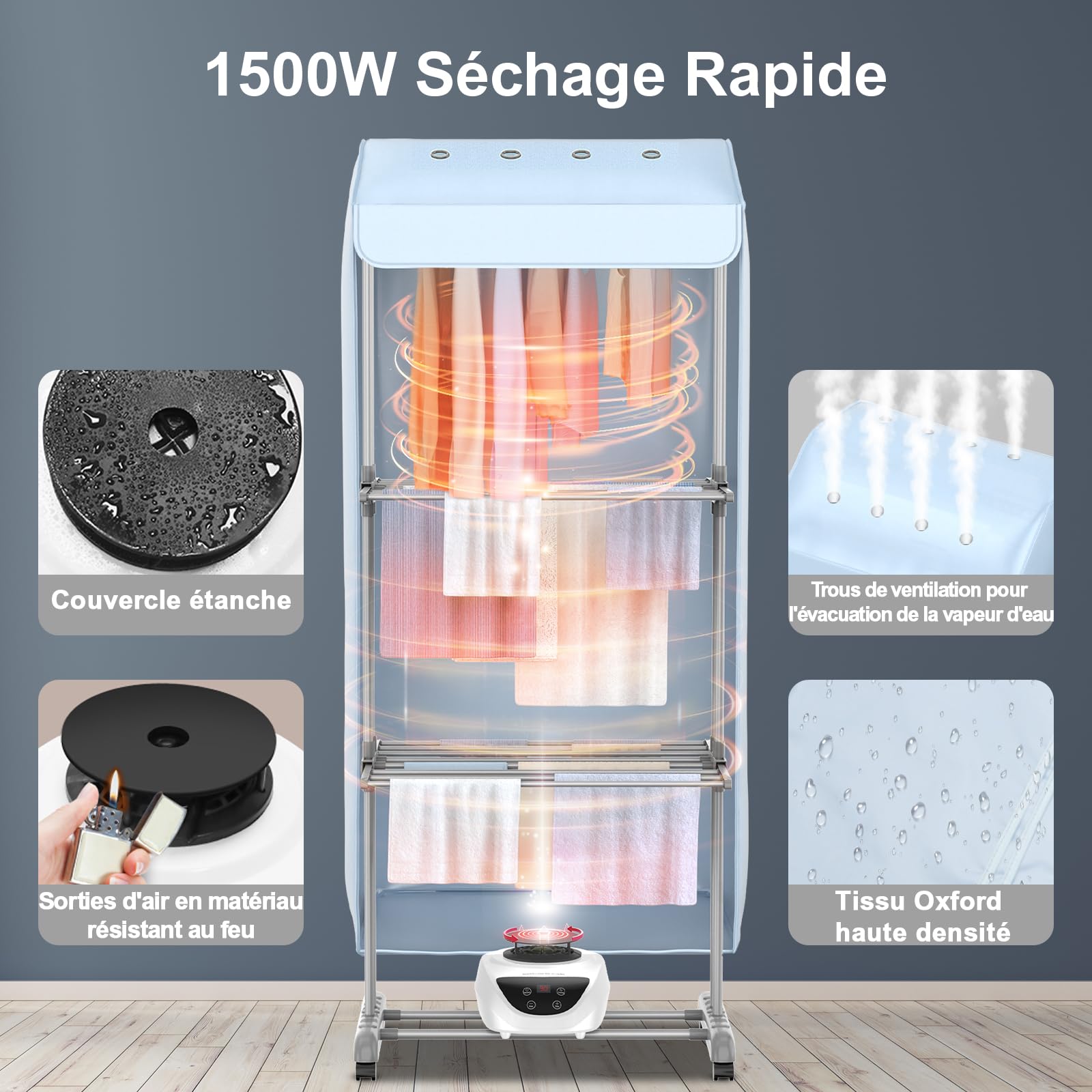 Sèche-linge électrique Portable Pliable, Capacité De 10 Vêtements