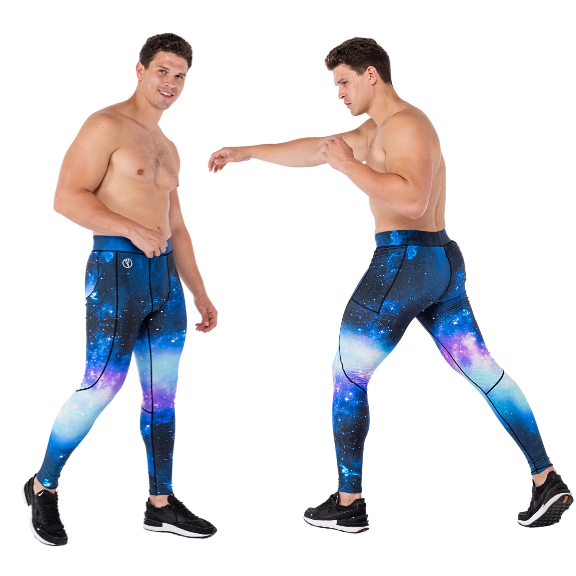 Kapow Meggings Leggings Sportivi Contenitivi da Uomo Performance con Tasche