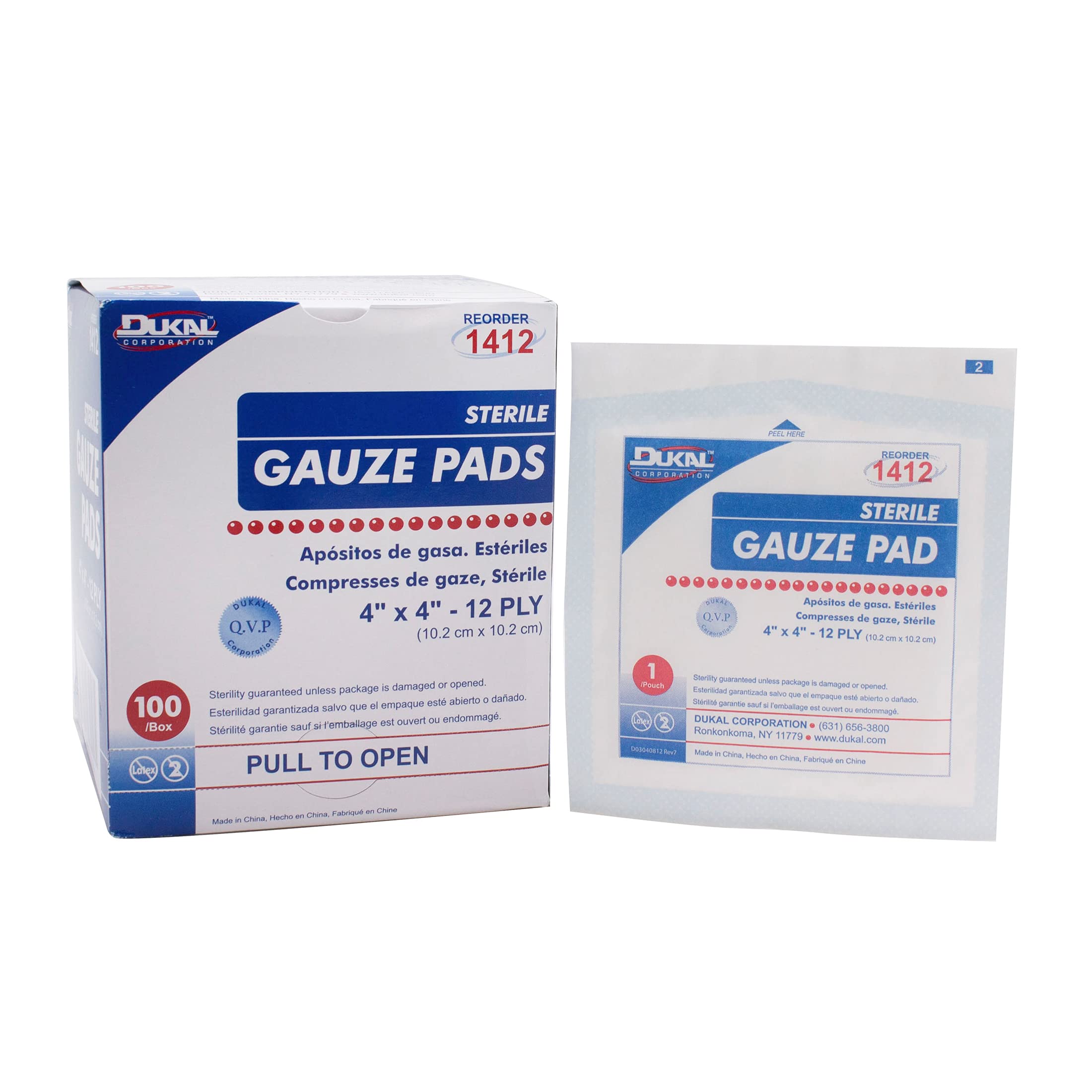 Dukal Gauze Pad 4" x 4" 12-Ply, Sterile, Pack of 100 — Amazon image 3