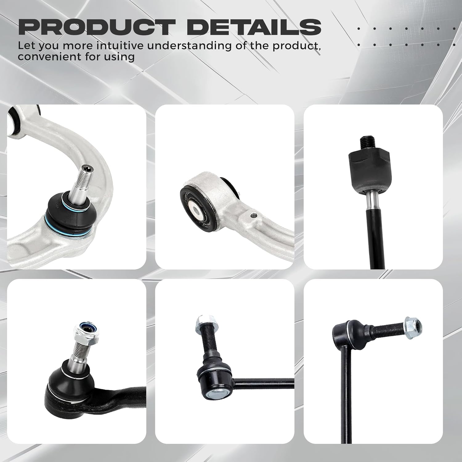 Front Suspension Control Arm Kit Compatible with 2007-2012 Mer-cedes GL320 GL350 GL450 GL550 ML320 ML350 ML450 ML500 ML550 ML63 AMG R320 R350 R500 R63 AMG Front Control Arm Suspension Kit