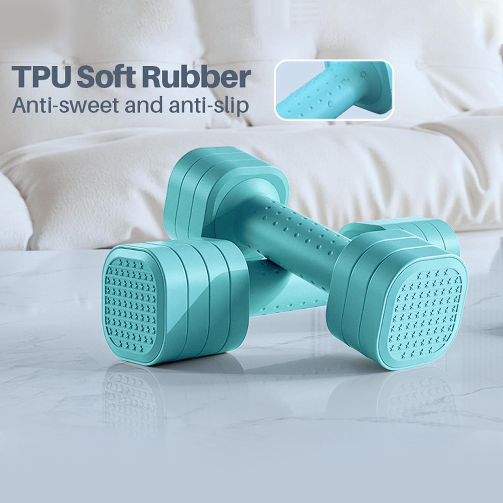 Verstellbare Gewichte für Frauen, 2-teiliges Kurzhantel-Set mit rutschfestem Gummigriff, 4-in-1-Trainingsgerät pro Training, Fitness und Übung zu Hause