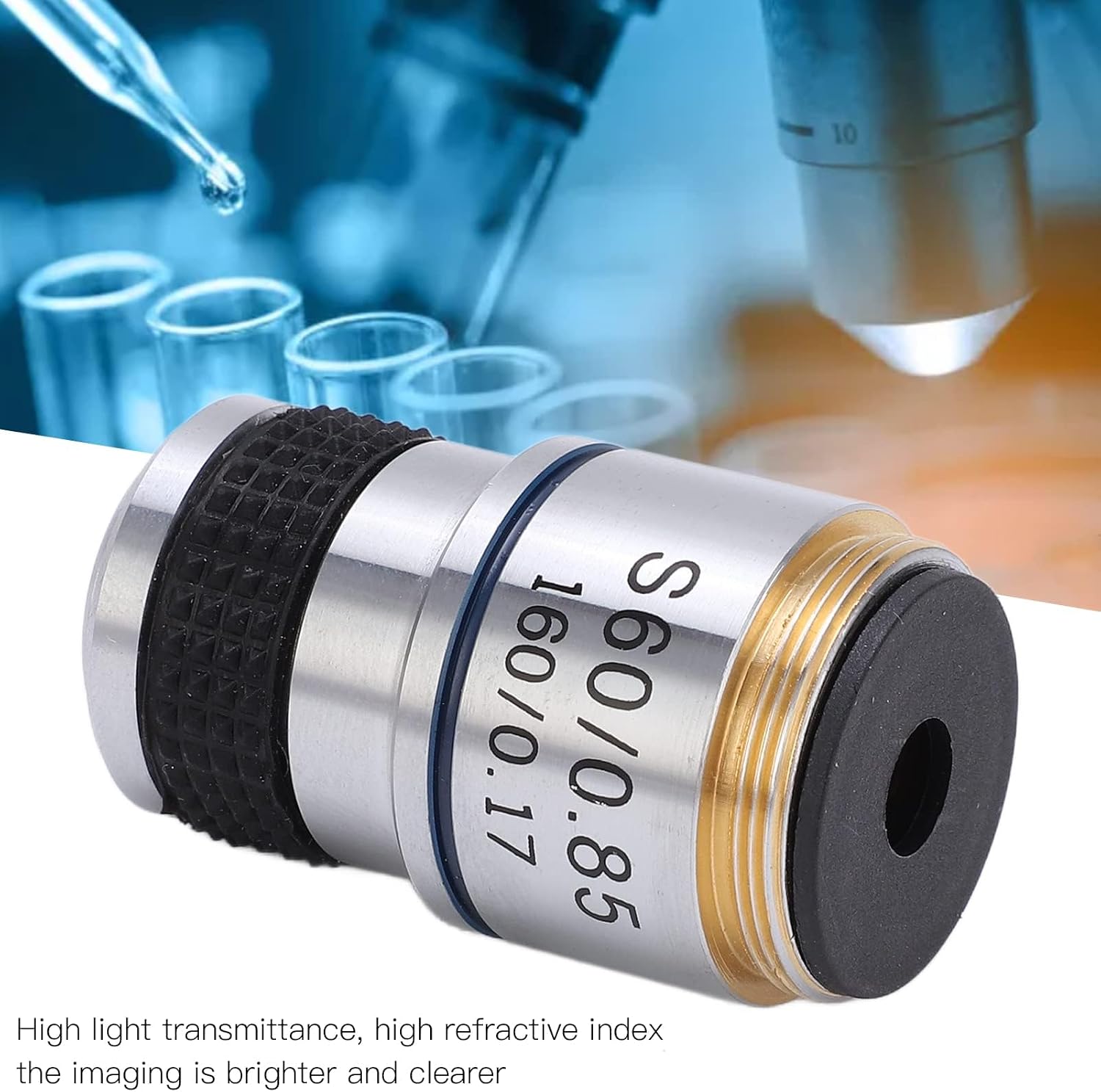 Achromatic Objective Lens for Biological Microscope 20mm Interface Aluminum Alloy Optical Glass (S60/0.85)