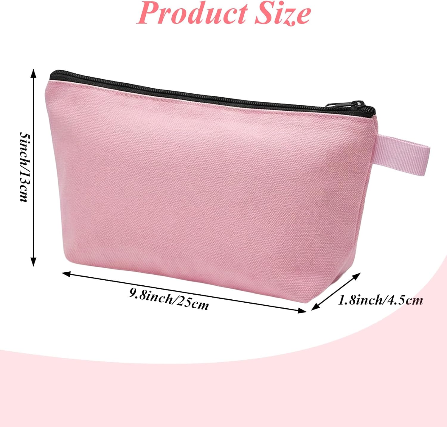 30 Pcs Canvas Makeup Bags Bulk Cosmetic Zipper Pouch Blank DIY Multipurpose Travel Toiletry Pencil Case For Women, 15 Colors, 9.8 x 5.1 x 1.8 Inch