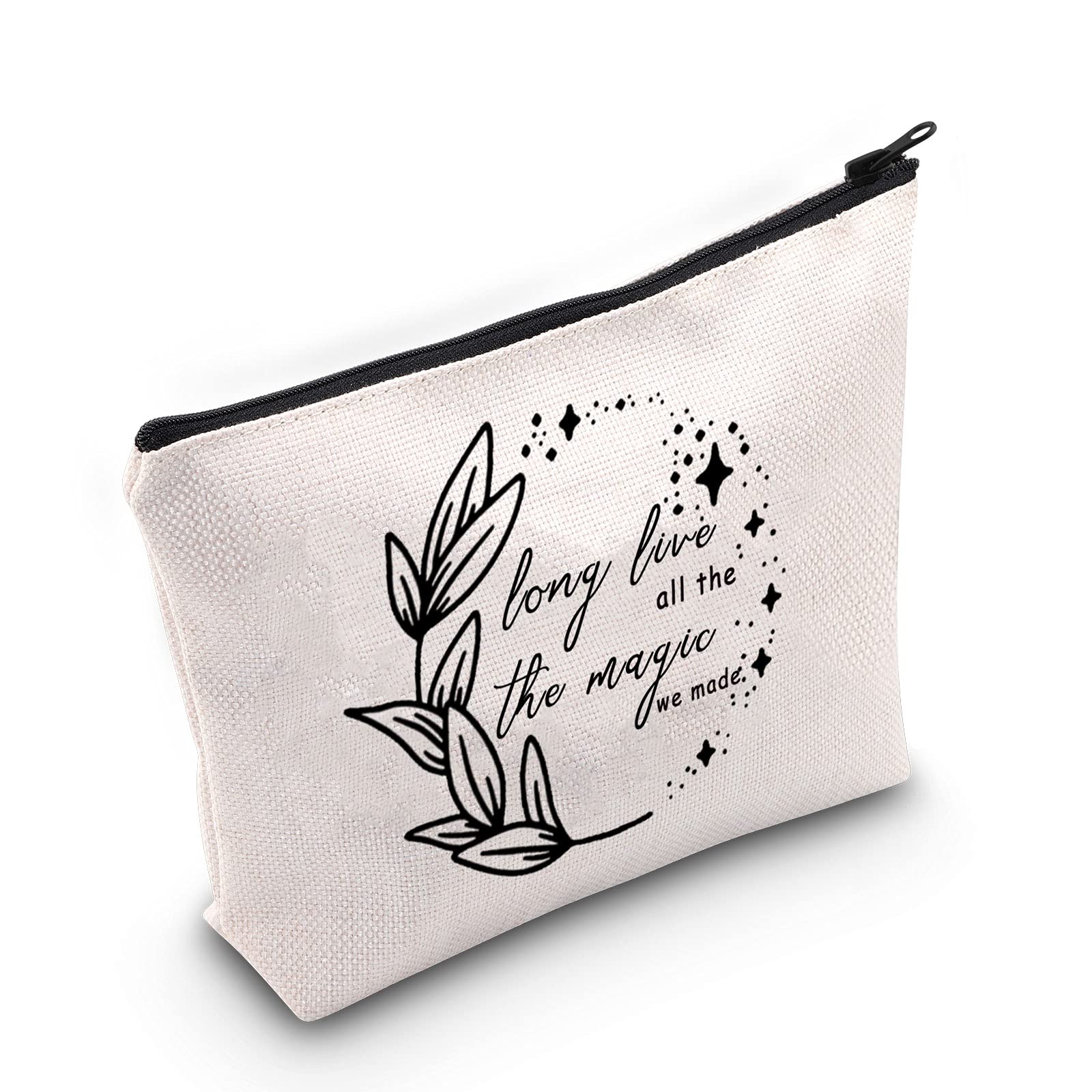 TOBGBE Long Live lyrics Gift Taylor Seven Inspired Makeup Bag Music Lover Gift Song Lyrics Gift Speak Now Album Makeup Bag, Off white, Long Live