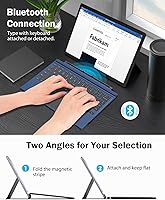 Vista 6 de Moko Funda tipo compatible con Microsoft Surface Pro 7 Plus/Pro 7/Pro 6/Pro 5/Pro 4/3, teclado inalámbrico ultra delgado con trackpad