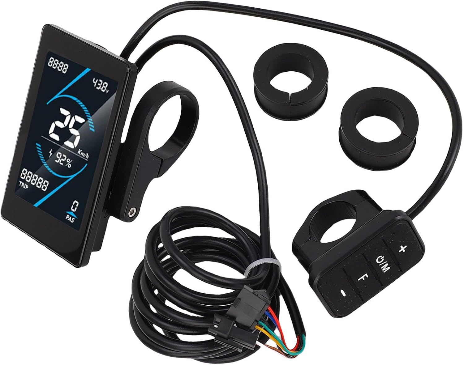 Pwshymi Electric Bike LCD Panel Smart Chip Lightweight ABS Material LCD Display for Cycling with Real Time Data for Electric Bikes Scooters 24-72V