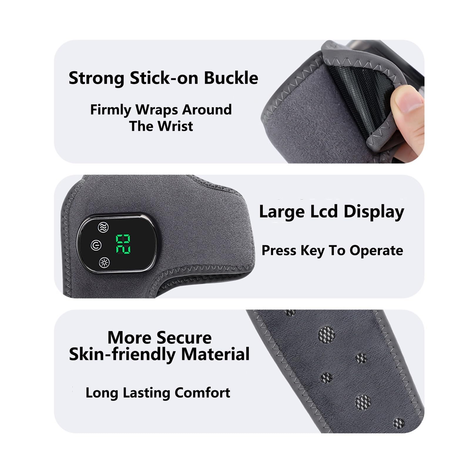Footrenew - Masajeador de triple método, tobillera térmica con 5 niveles de calor infrarrojo lejano y vibración, tobillera térmica para neuropatía y alivio del dolor, masajeador de pies