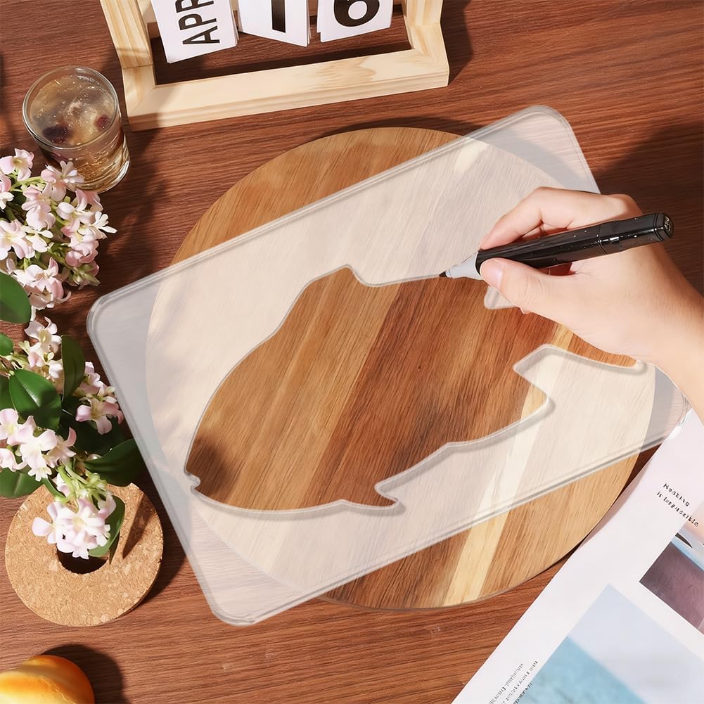 Fish Router Template Acrylic Router Template for Woodworking Drawing Inlay Templates for Wood Decorative Clear 7.87 x 11.81 inch