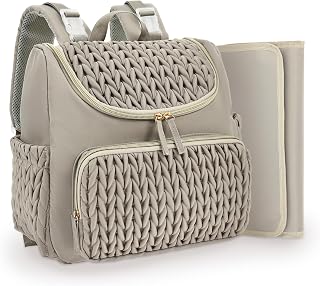 small changing bag with changing mat, casual changing backpack, stylish diaper bag backpack with insulated bag, baby backpack for strollers on the road, Camel, /