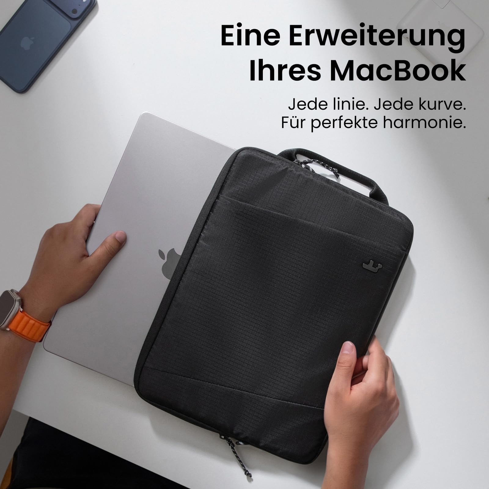 tomtoc 360° Slim Laptophülle für 14-Zoll MacBook Pro M5 Pro/Max (2026) A3426 A3427 A3434, M4/M3/M2/M1 A3112 A3401 A3185 (2024–2021), Wasserabweisend Laptophülle mit CornerArmor Schutz