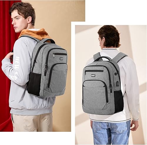 Miniatura 2 de Mochila escolar, mochila para portátil de 17.3 pulgadas, mochila para adolescentes y niños, mochila universitaria con puerto de carga USB,