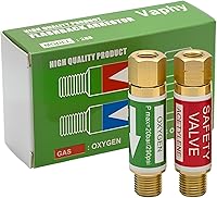 Vista 1 de Juego de Válvulas Antirretorno de VAPHY para Oxígeno y Acetileno, Regulador de Extremo con Rosca de 9/16-18, Tamaño B