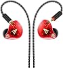 Vibes 202 Wired Earbuds - HiFi in Ear Monitor Headphones – Professional Noise-Isolating Ear Buds - Clear Sound, Deep Bass & Comfort-Fit IEM Earphones - MMCX to 3.5mm, Silver Plated Cord, Carrying Case