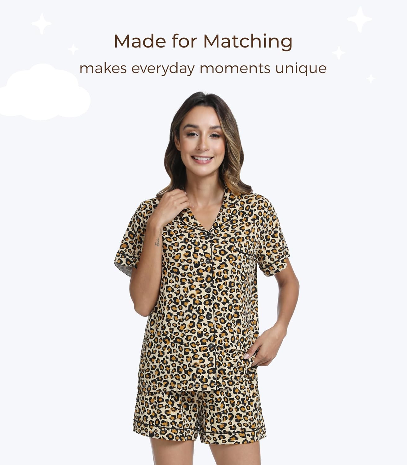 Women's Pajamas Set-Viscose Made from Bamboo, Short Sleeve Pjs with Shorts Cool Sleepwear Soft Loungewear - Image 2
