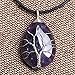 HongJinTian Natural Amethyst Wire Wrapped Tree of Life Gemstone Teardrop Pendant Necklace Healing Crystal Chakra Jewelry for Gifts