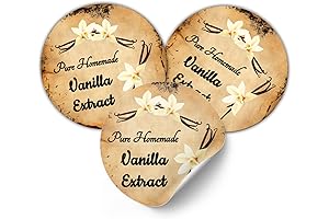 40 Premium Homemade Vanilla Extract Tags: Custom Vanilla Essence Stickers for Homemade Gifts