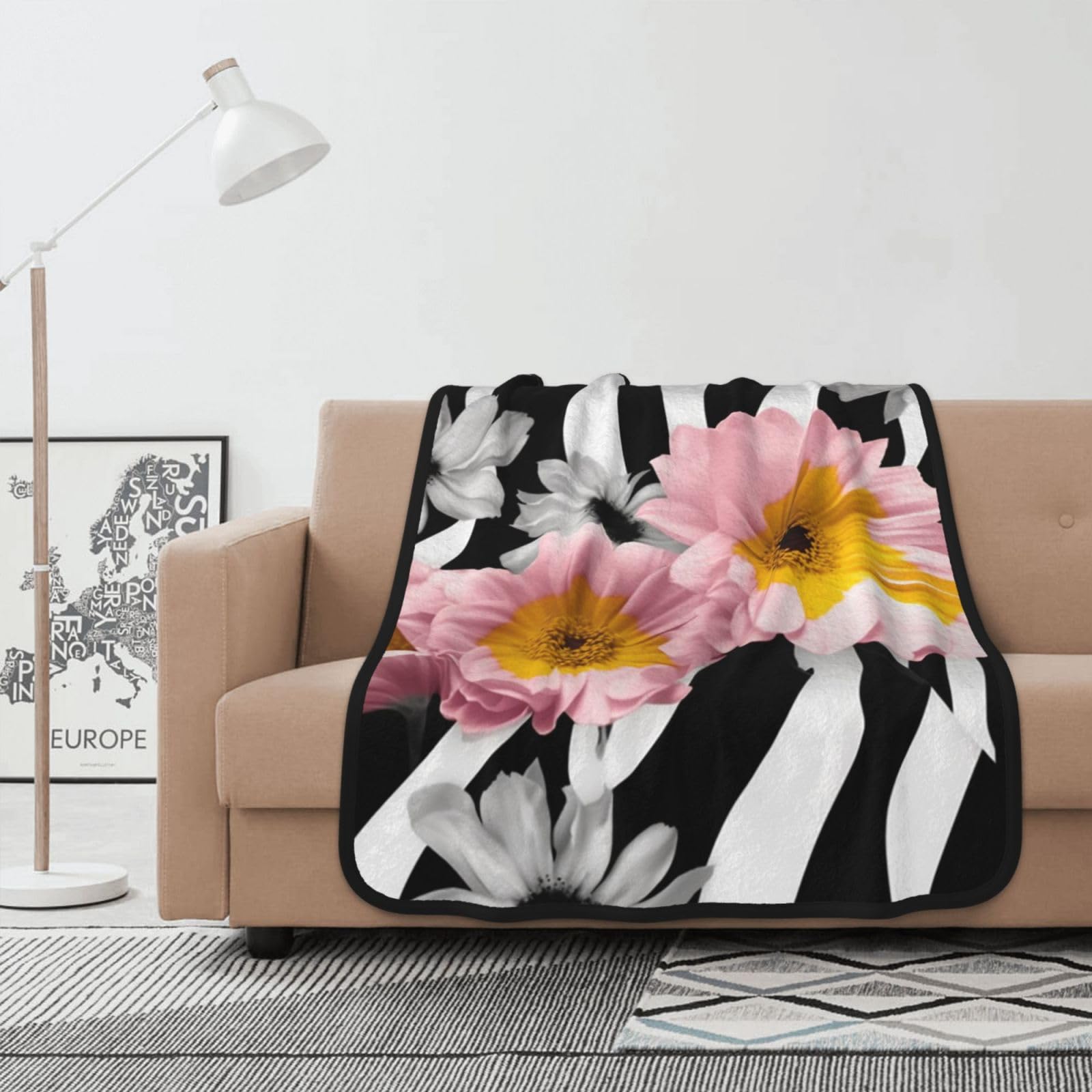 Plaid canapé flanelle contre frissons couverture polaire double face