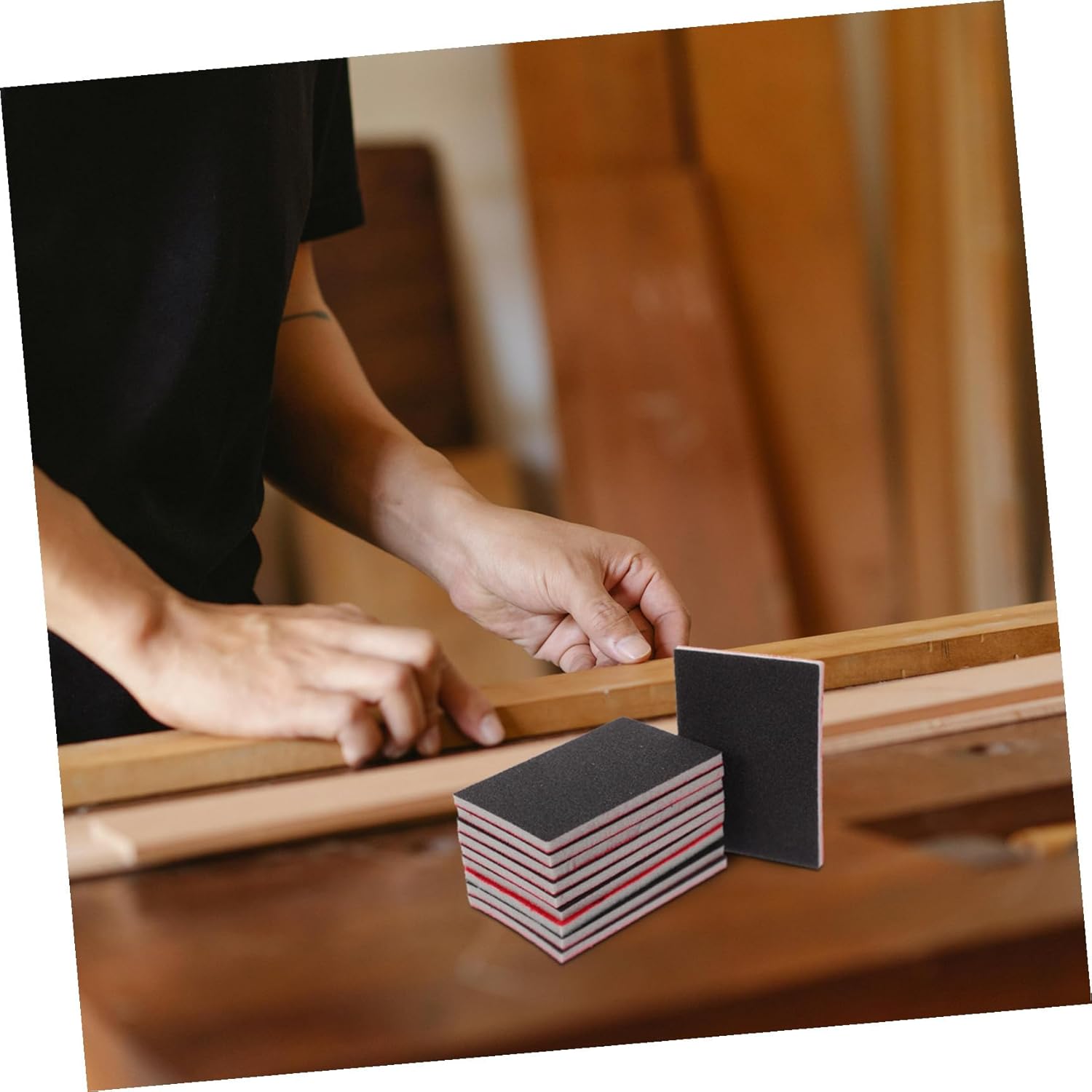 Gatuida 50pcs Sanding Sponge Block Assortment Grit Wet Dry Sanding Pads for Furniture Polishing Ergonomic Design for Smooth Finishing Double-Sided Sandpaper for Efficient Grinding