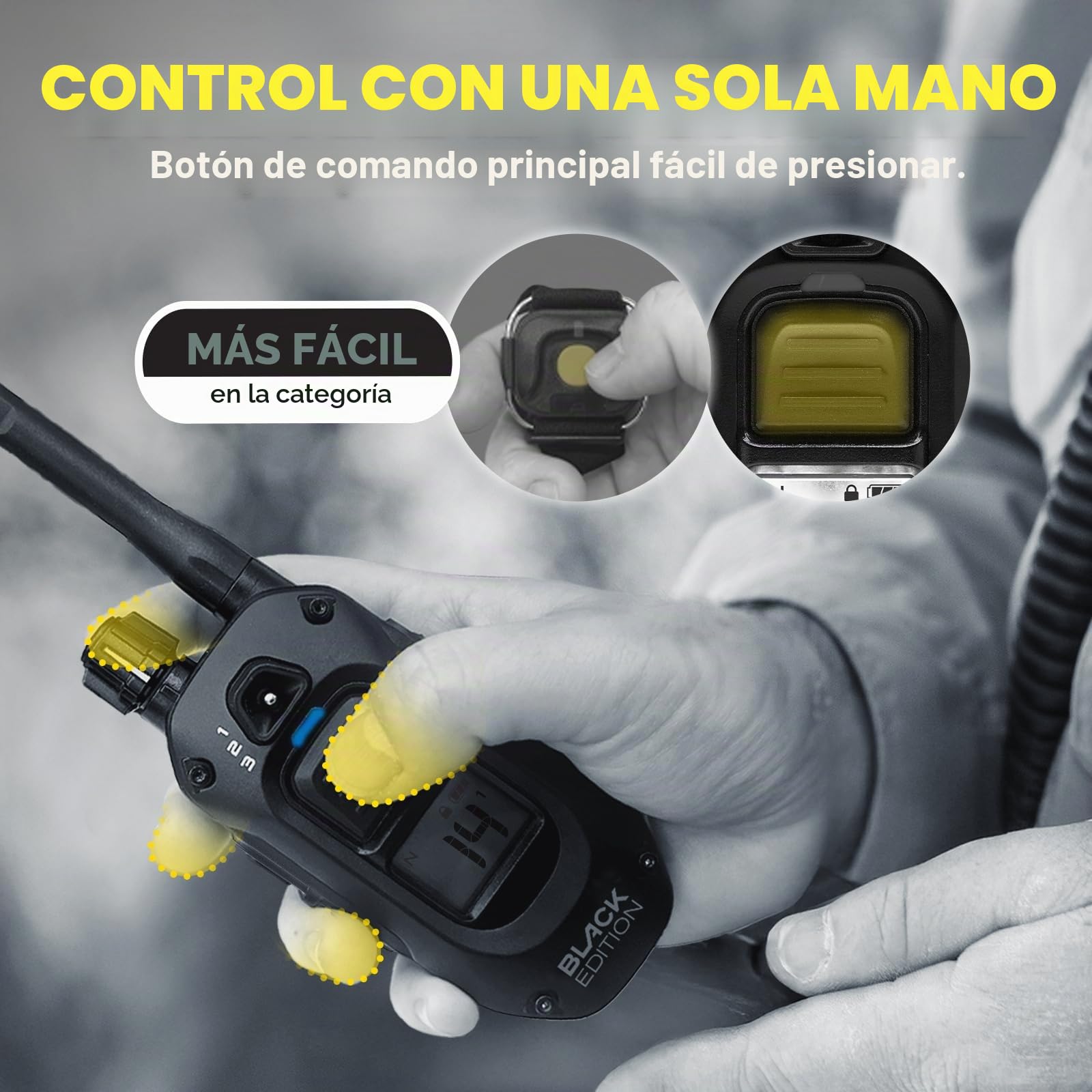 Dogtra 1900X Black Edition E-Collar – Rango de 1 Milla, Perros 45 Libras +, IPX9K Impermeable, 100 Niveles de estimulación, vibración, Tono, Recargable, Ideal para dueños de Perros y Entrenadores