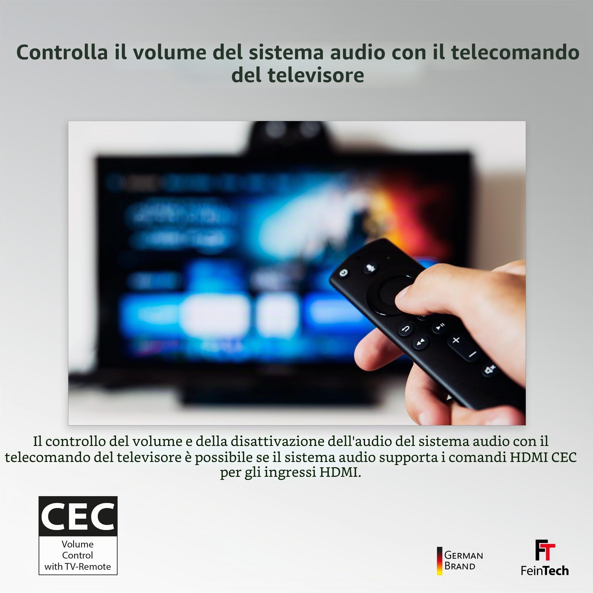 FeinTech AX110 HDMI 2.1 eARC Audio Extractor convertitore per TV con HDMI eARC
