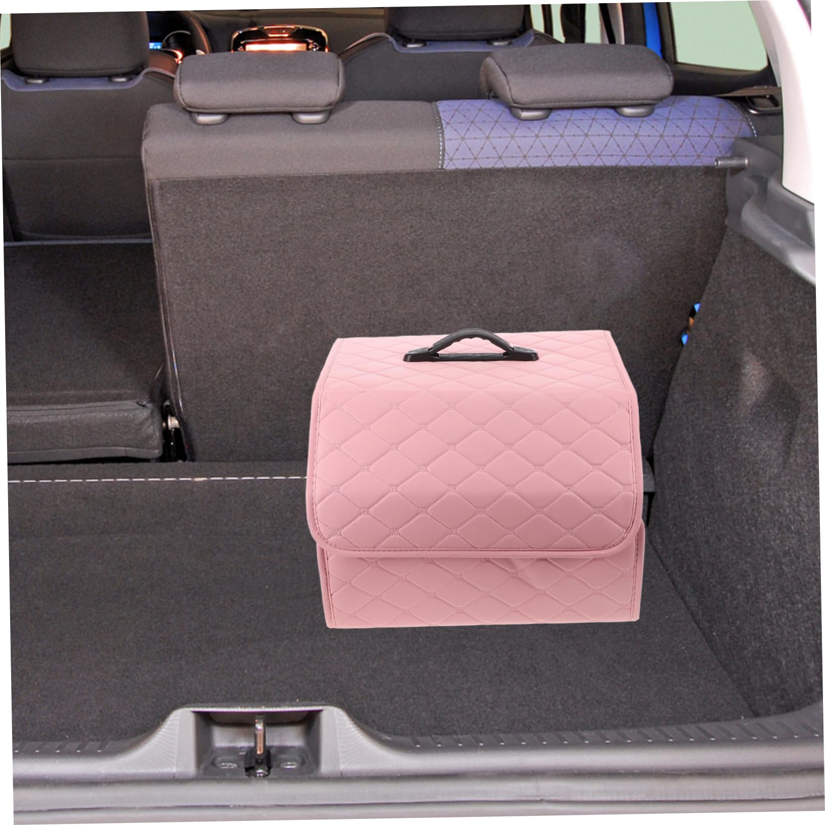 ULTECHNOVO Organizador de Maletero Plegable de Cuero Artificial Caja de Almacenamiento Multifuncional para Coche para Organizar Suministros el Maletero Durante Viajes o Limpiezas