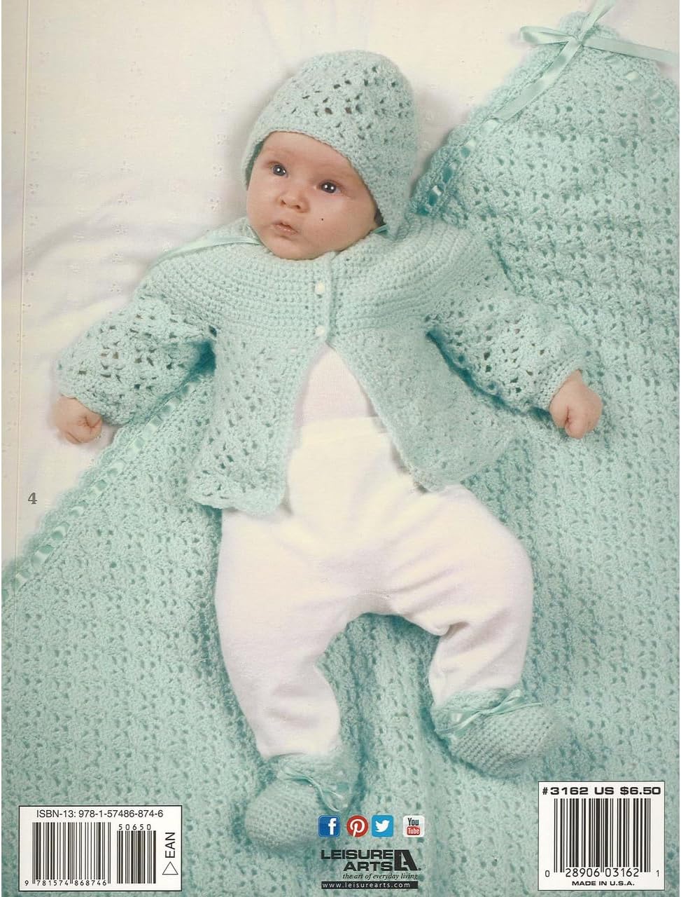 LEISURE ARTS My Very First Layette Crochet Book - Crochet Pattern Books with Easy-to-Follow Patterns for Beginners and Handy Stitch Book Tips