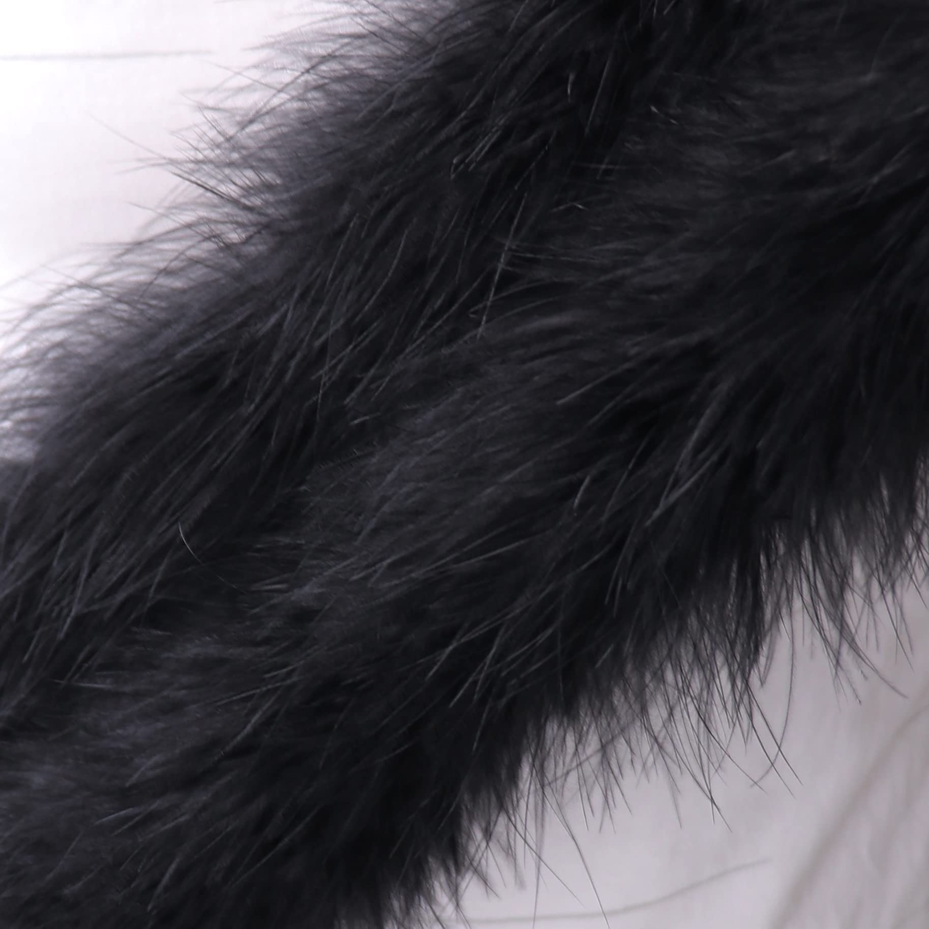 2 Yards 22G Fluffy Marabou Black Feather Boa for DIY Craft Sewing Trim Home Wedding Party Christmas Decoration - Image 4