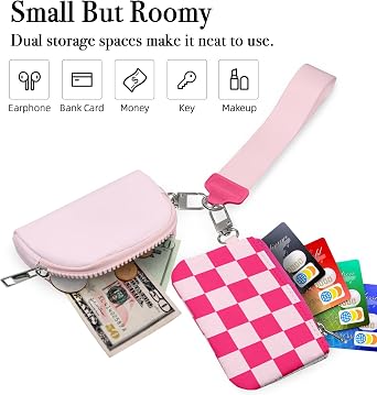 Wristlet Wallets for Women Ladies Teen Girls Female Wallets Cute Aesthetic Unique Modern Purse Keychain