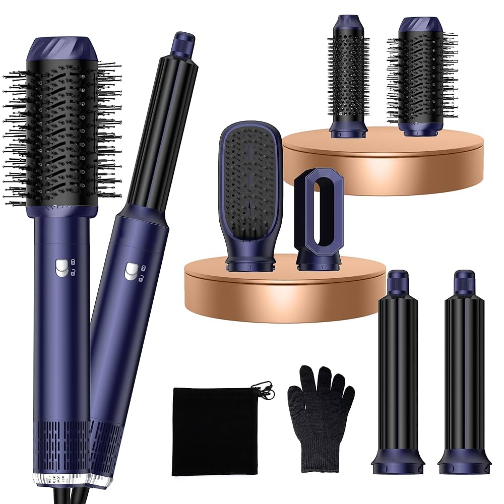 Hairstyler 6in1 Set - 1000W Magic Styler Mit Rundbürste, Lockenstab & Glättefunktion Für Perfektes Haar