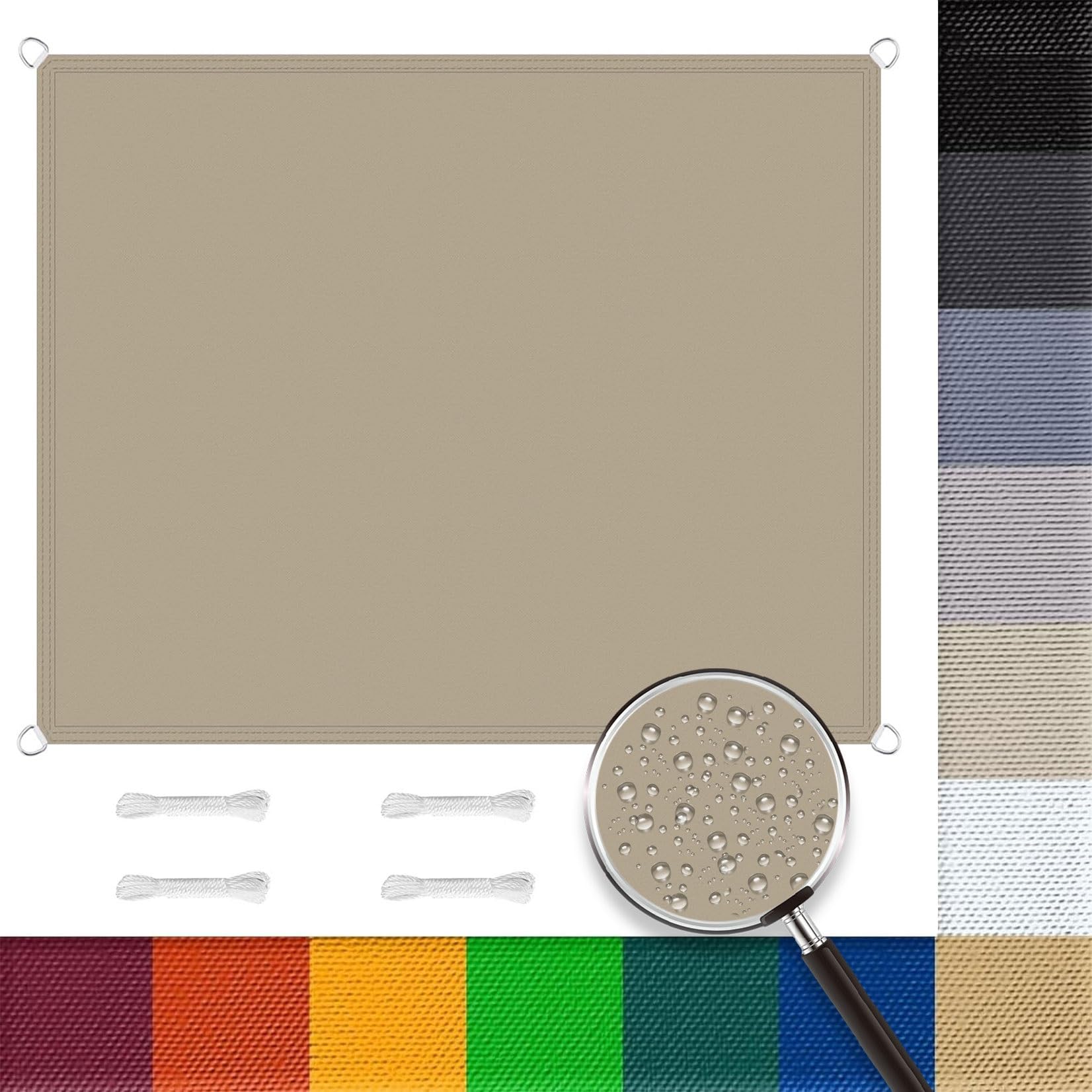 Protection solaire 1x1m voile d'ombrage contre la chaleur du jardin