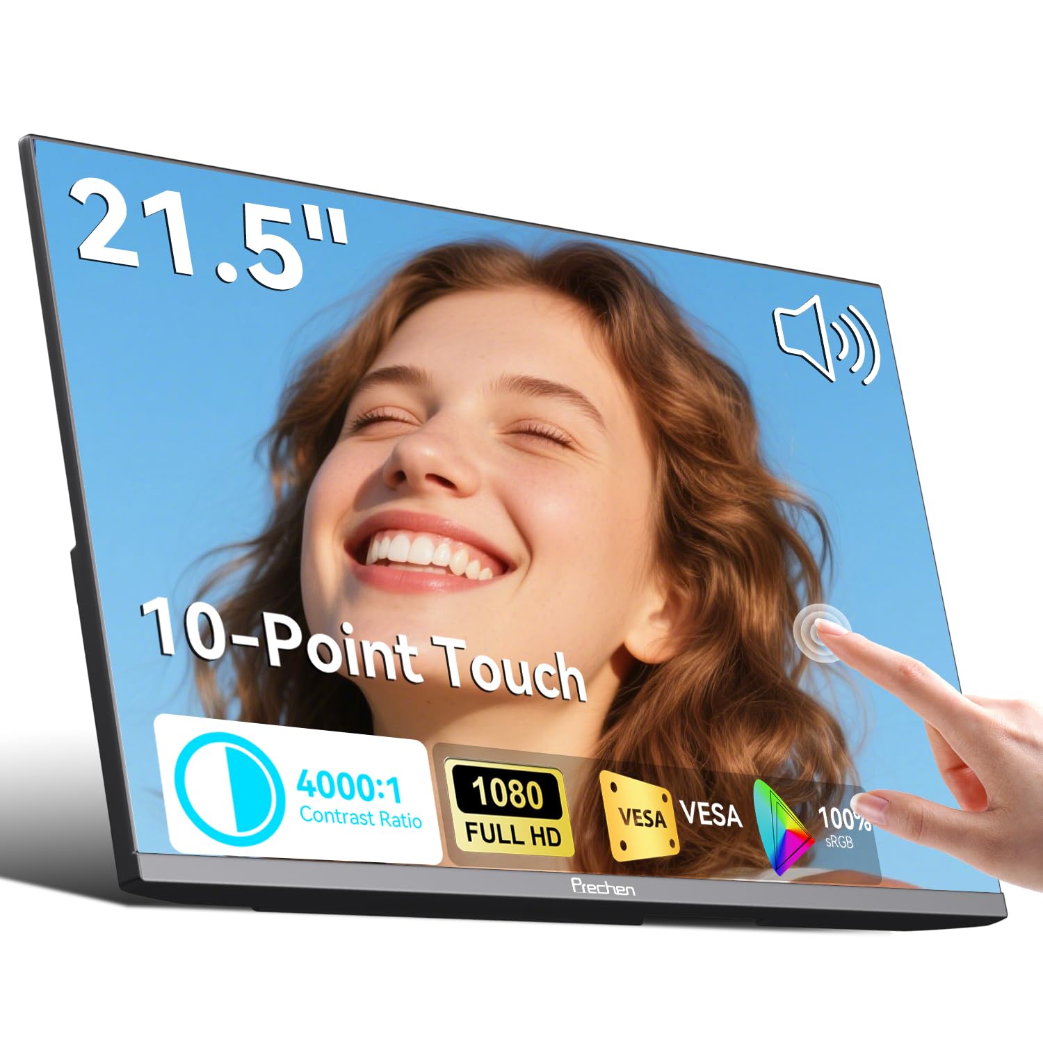 View 1 of **DOESNT POWER ON** Prechen 21.5" IPS Touchscreen Monitor - 1080P, 75Hz, HDMI/USB-C