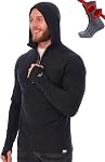 Merino Wool Base Layer Men Lightweight Hoodie - Half Zip Merino Wool Long Sleeve Thermal Shirt Slim Fit