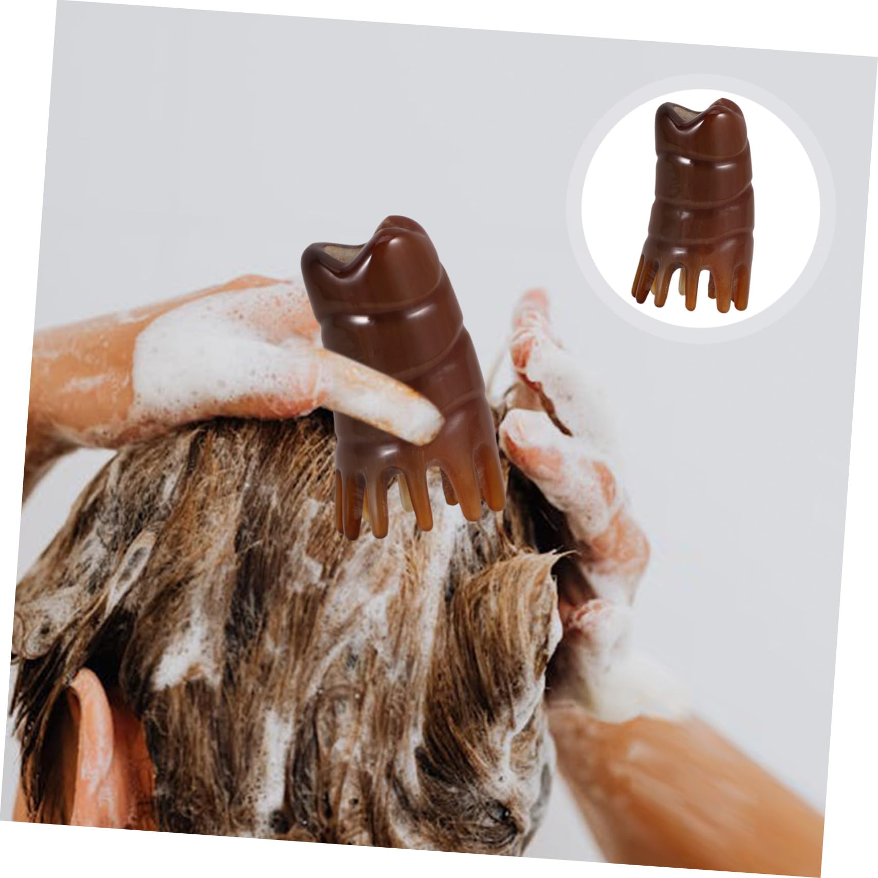 FRCOLOR 3stücke Creative Kopfhaut Massagebürste Horn Waschbürste Für Und Kopfhautmassage Leicht Und Tragbar Für Gesunde Kopfhaut Und Haarwachstum