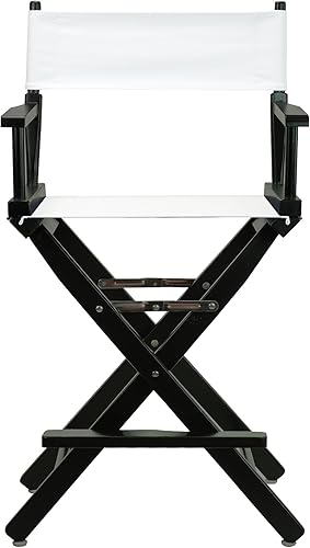 Miniatura 6 de Casual Home - Silla de director de 24 pulgadas, marco negro, con lienzo blanco, altura de mostrador