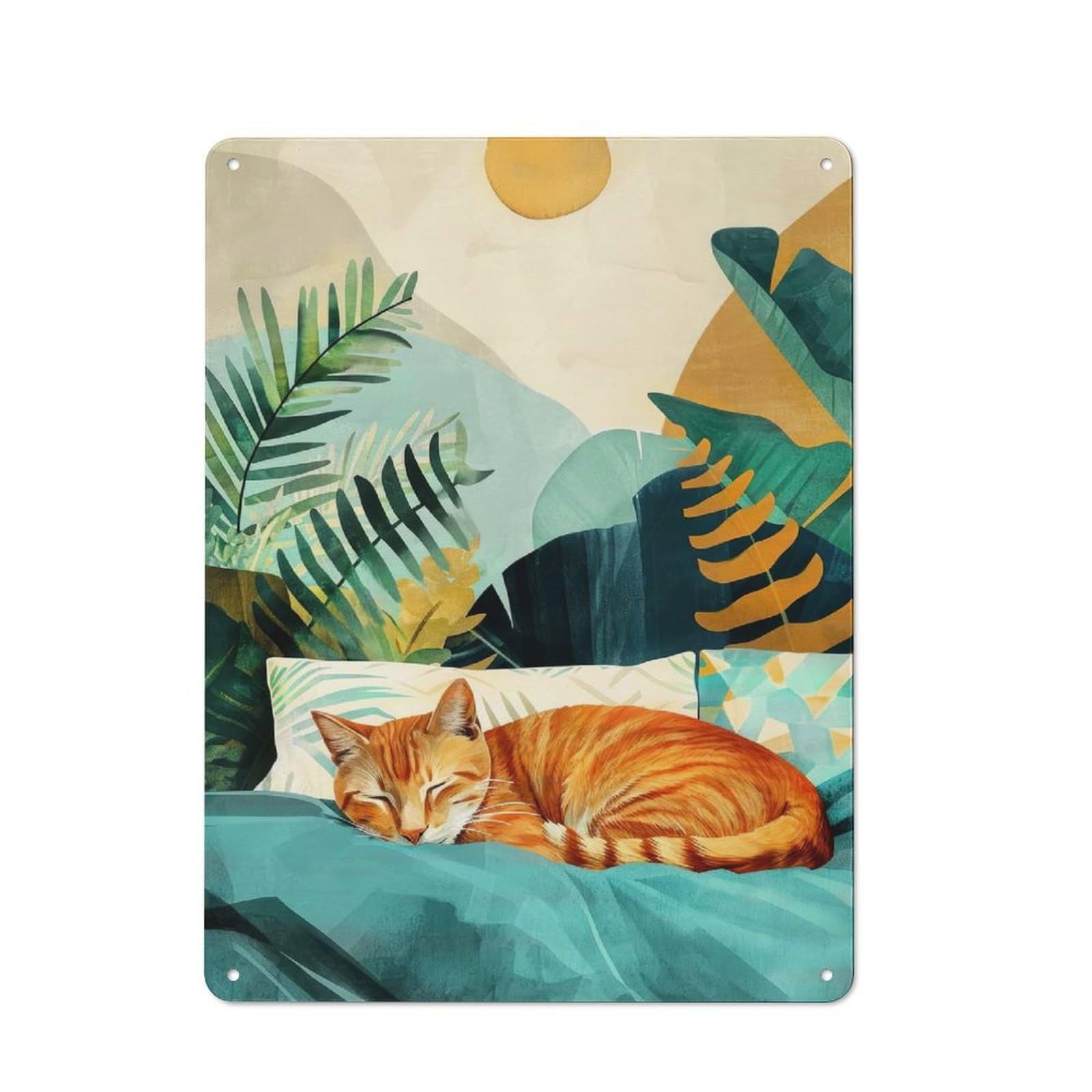 Casual Cats Lilfe Shed Metal Sign 40x30cm, Shed Wall Decor for Greenhouse, Garden Room, Cafe Or Entryway
