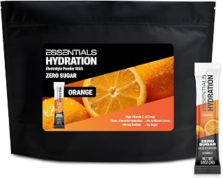 Sugar Free Electrolytes Powder Packets, Orange | Zero Sugar, Low Sodium, High Vitamin C 227mg, No Added Colors, Daily Electrolyte Drink Mix, Enhanced Water Stick Packs