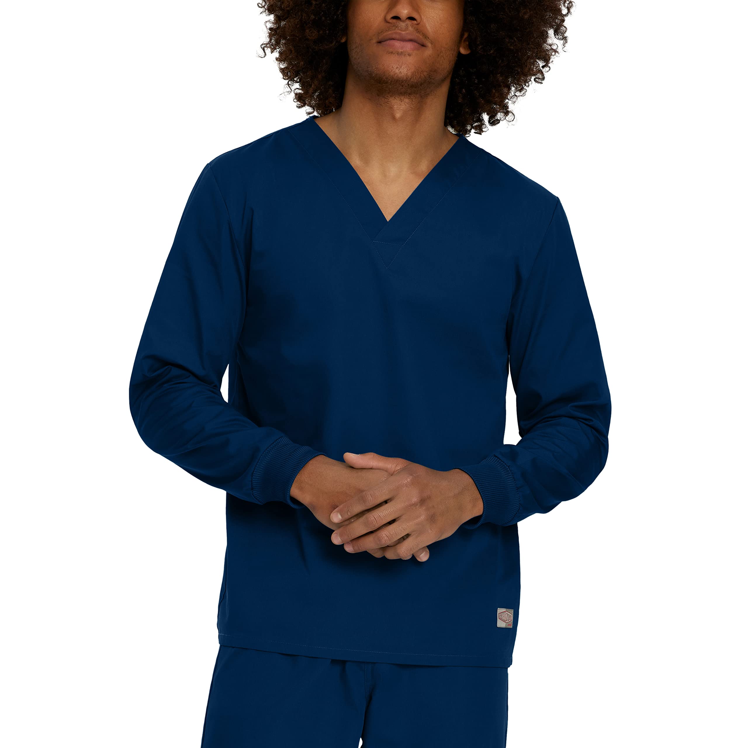 LandauScrub Zone Unisex Relaxed Fit No-Pocket Long-Sleeve Scrub Top LT104