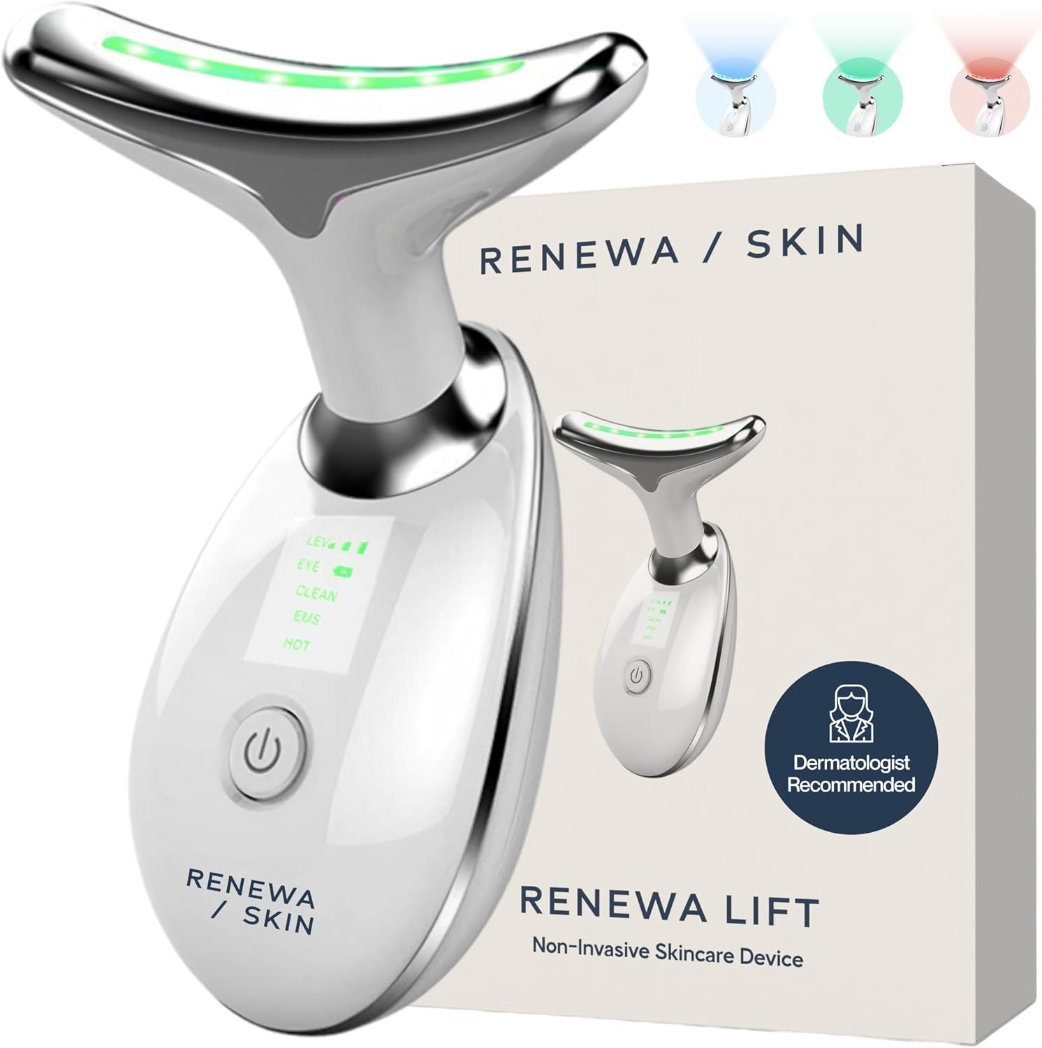 Renewa Skin Face & Neck Sculpting Tool Handheld Beauty Device with Gentle Light & Soothing Vibration At-Home Skincare Tool for a Smoother, Refreshed, and Radiant-Looking Complexion