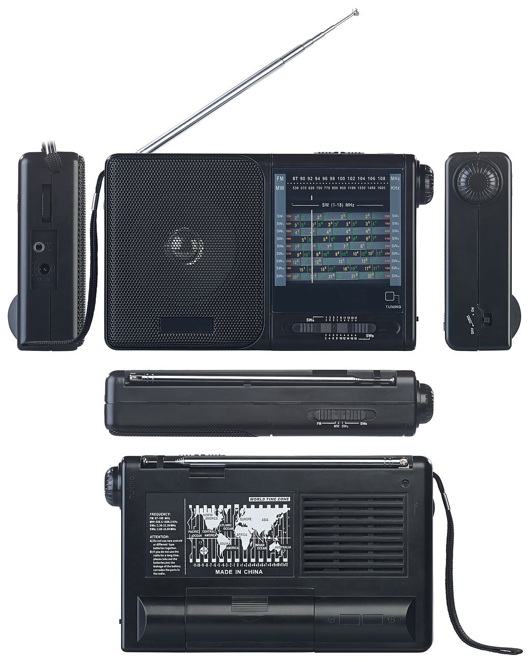 auvisio Radios de Cocina - Radio Mundial: Analógico de 20 Bandas- Receptor de Onda Corta, FM, MW, 18x KW, Ajuste de frecuencia Continuo (Receptor Onda Corta, Radio Mundial, SW)