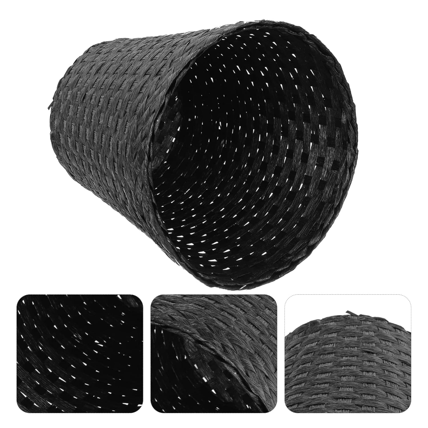 DOITOOL 1pc Straw Trash Can Office Trash Container Personalized Garbage Can Large-Capacity Woven Baskets Large-Capacity Basket Storage Supplies Simple Basket Straw Baskets Home Decors