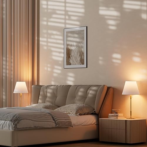 Miniatura 6 de Juego de 2 lámparas de mesa, modernas lámparas de noche para sala de estar, dormitorio, mesita de noche, lámparas blancas modernas vintage con