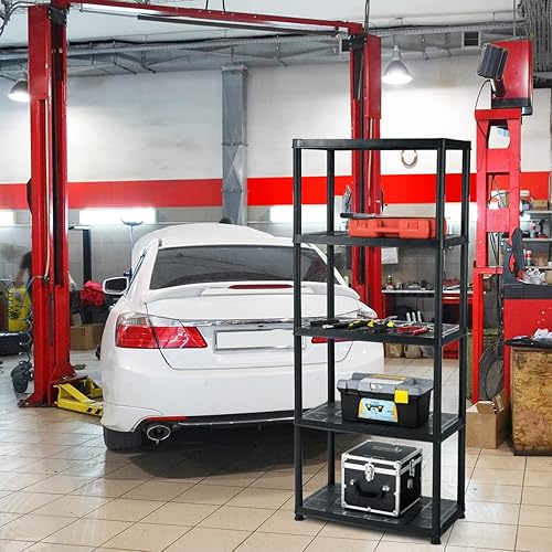 Miniatura 8 de GLOBALWAY Julimoon Estante de almacenamiento de 5 niveles, estante de almacenamiento independiente, fácil de montar, unidad de almacenamiento