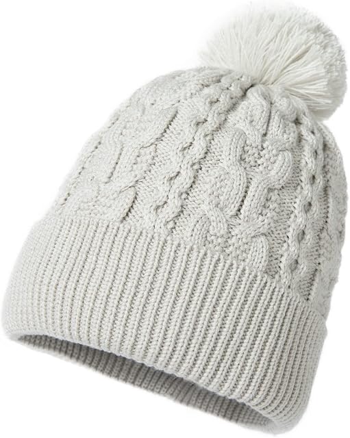 Amazon Brand - Hikaro Womens Bobble Beanie Hat Kintted Hat Ladies Pom Pom Beanie Hat Plain Womens Beanie