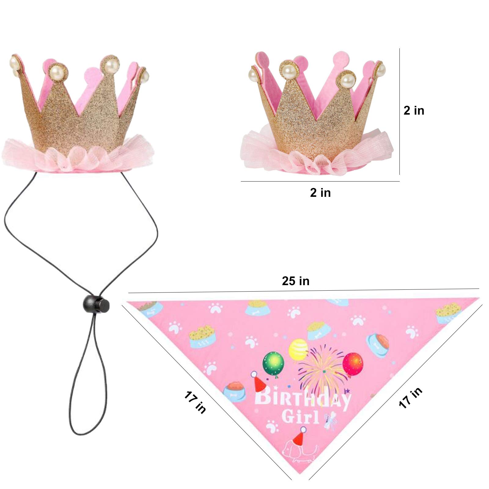 Hunde-Geburtstags-Bandana – Mit Aufdruck „It’s My Birthday“, Für Kleine Bis Große Hunde, Hellrosa