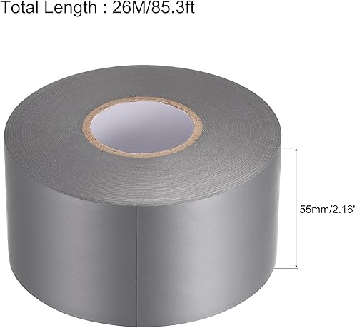 Miniatura 2 de uxcell Cinta aislante 2.165 in Ancho 26M Largo 0.010 in Cinta eléctrica gruesa PVC Gris