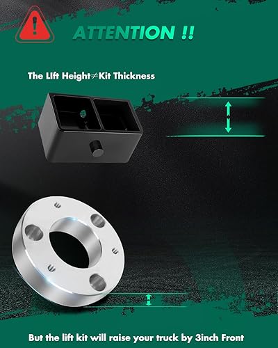 Miniatura 2 de SCTIOO Kit de elevación de nivelación delantera trasera de 3.5 pulgadas compatible con Chevrolet Silverado 1500 2007-2022, para GMC Sierra 1500