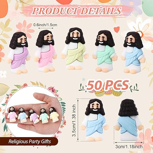 Miniatura 8 de Bememo 50 figuras religiosas de juguete de Jesús, regalos clásicos de Cristo, Salvador, Jesús, regalos de fiesta religiosa, suministros para el