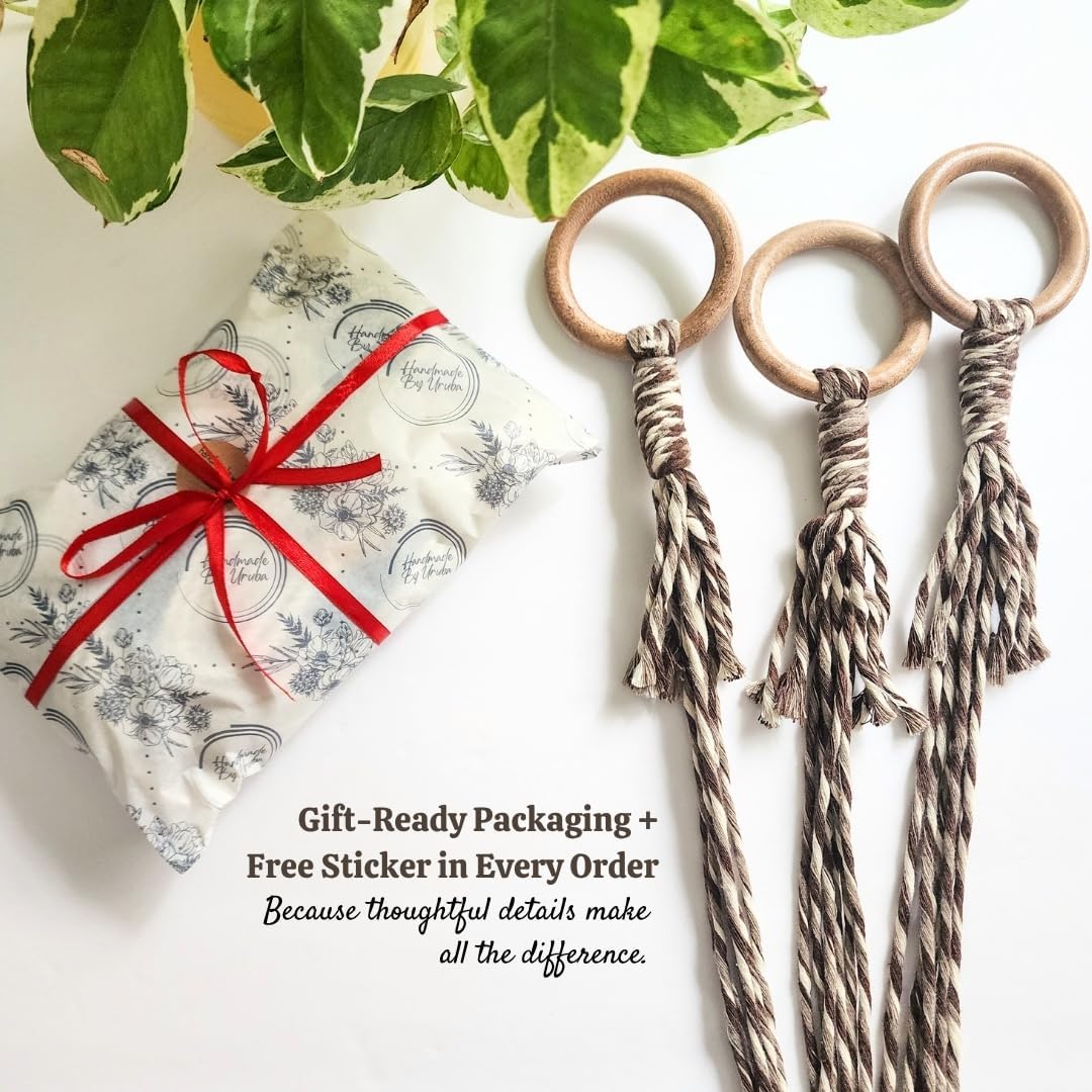 Set of 3 Macrame plant hanger for pots 4-10” live plants indoor and outdoor decor hanging plant holder Boho décor Plant stand Indoor plant shelf for Hanging planter for plant pots (Coffee Corner)