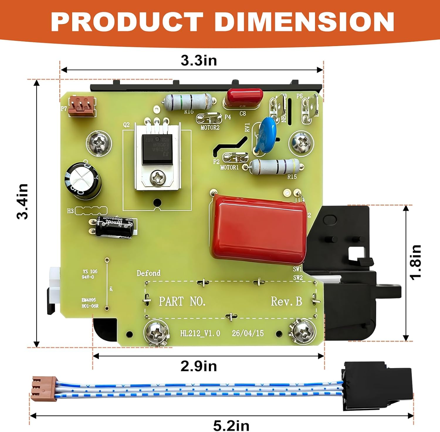 WP9706648 W10814992 Mixer Speed Control Board, Replacement for KitchenAid Whirlpool Stand Mixers, Replaces 9706052 9707511 AP6013720 PS11746947