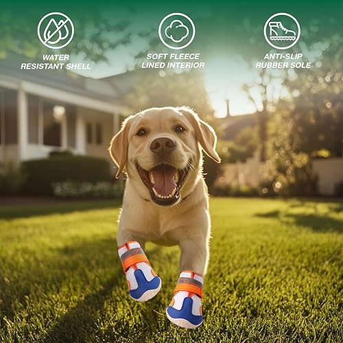 Miniatura 5 de Zapatos para perros pequeños, medianos y grandes, zapatos suaves y transpirables con correas reflectantes, botines antideslizantes para perros,